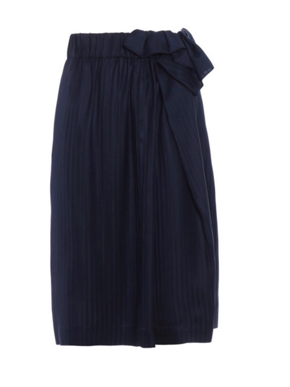 Stella McCartney Navy Pleated Midi Skirt with Side Tie